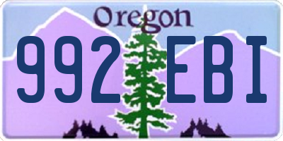 OR license plate 992EBI