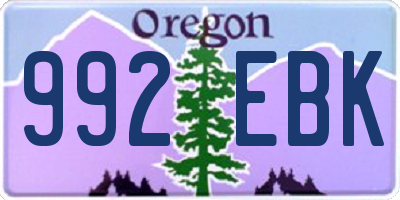 OR license plate 992EBK