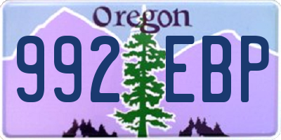 OR license plate 992EBP