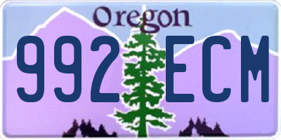 OR license plate 992ECM