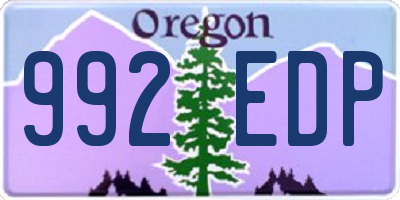 OR license plate 992EDP