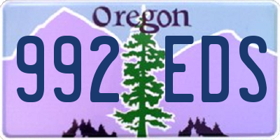 OR license plate 992EDS