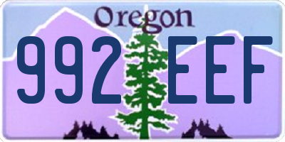 OR license plate 992EEF