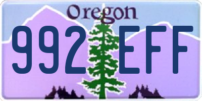 OR license plate 992EFF
