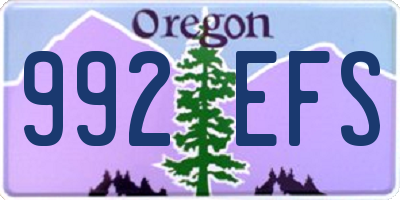 OR license plate 992EFS