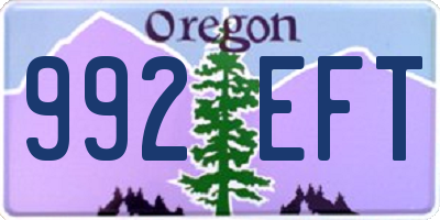 OR license plate 992EFT