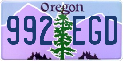 OR license plate 992EGD