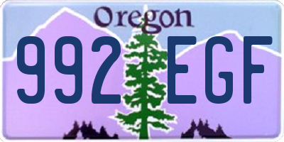 OR license plate 992EGF