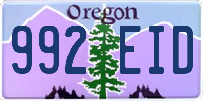 OR license plate 992EID