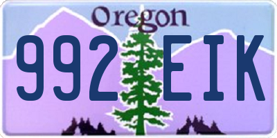 OR license plate 992EIK