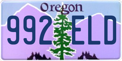 OR license plate 992ELD