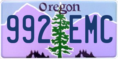 OR license plate 992EMC