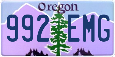 OR license plate 992EMG