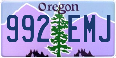 OR license plate 992EMJ