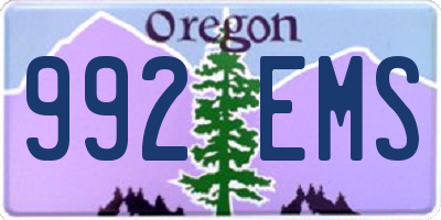 OR license plate 992EMS