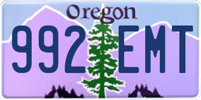 OR license plate 992EMT