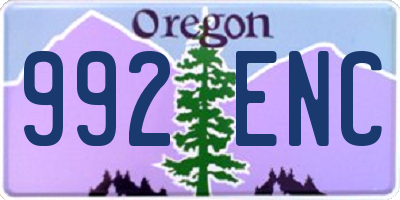 OR license plate 992ENC