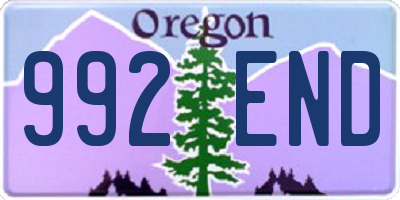 OR license plate 992END