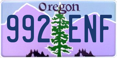 OR license plate 992ENF