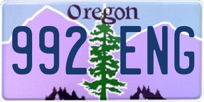 OR license plate 992ENG