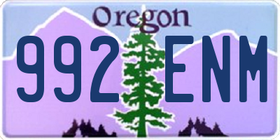 OR license plate 992ENM