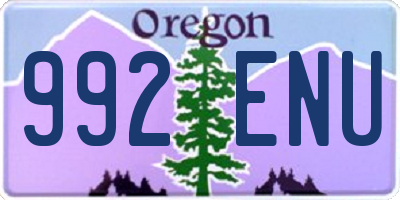 OR license plate 992ENU