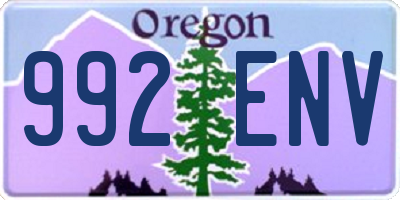 OR license plate 992ENV