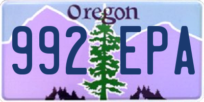 OR license plate 992EPA