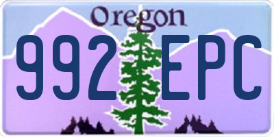 OR license plate 992EPC