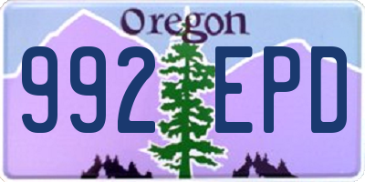 OR license plate 992EPD
