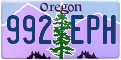 OR license plate 992EPH