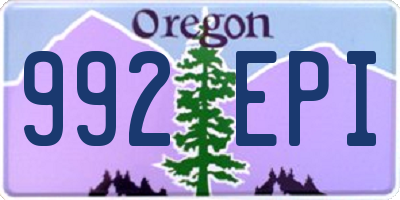 OR license plate 992EPI