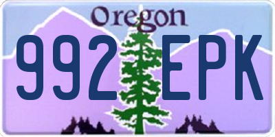 OR license plate 992EPK