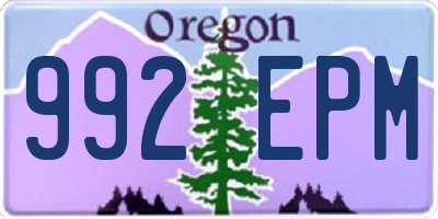 OR license plate 992EPM