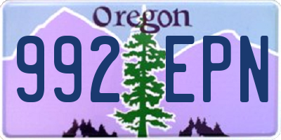 OR license plate 992EPN
