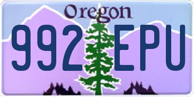 OR license plate 992EPU