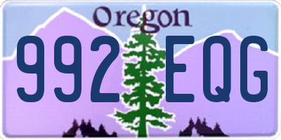 OR license plate 992EQG