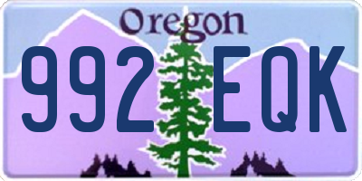 OR license plate 992EQK