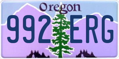 OR license plate 992ERG