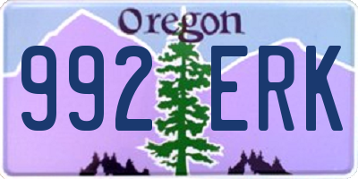 OR license plate 992ERK