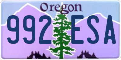 OR license plate 992ESA