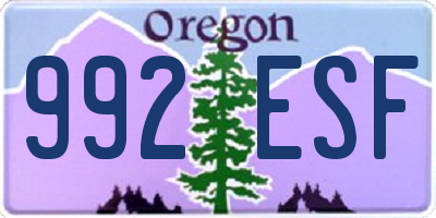 OR license plate 992ESF
