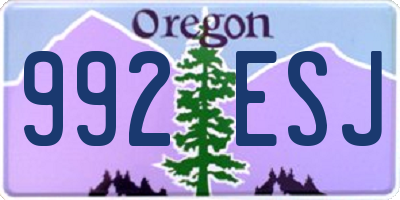 OR license plate 992ESJ