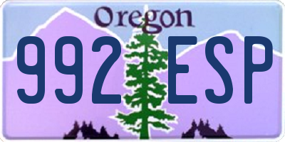 OR license plate 992ESP