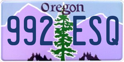 OR license plate 992ESQ