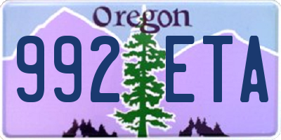 OR license plate 992ETA