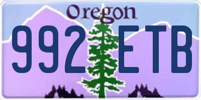 OR license plate 992ETB