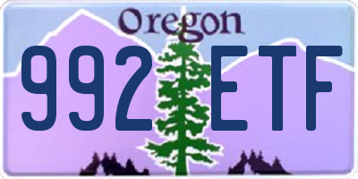 OR license plate 992ETF