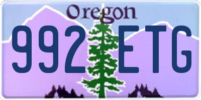 OR license plate 992ETG