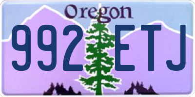 OR license plate 992ETJ